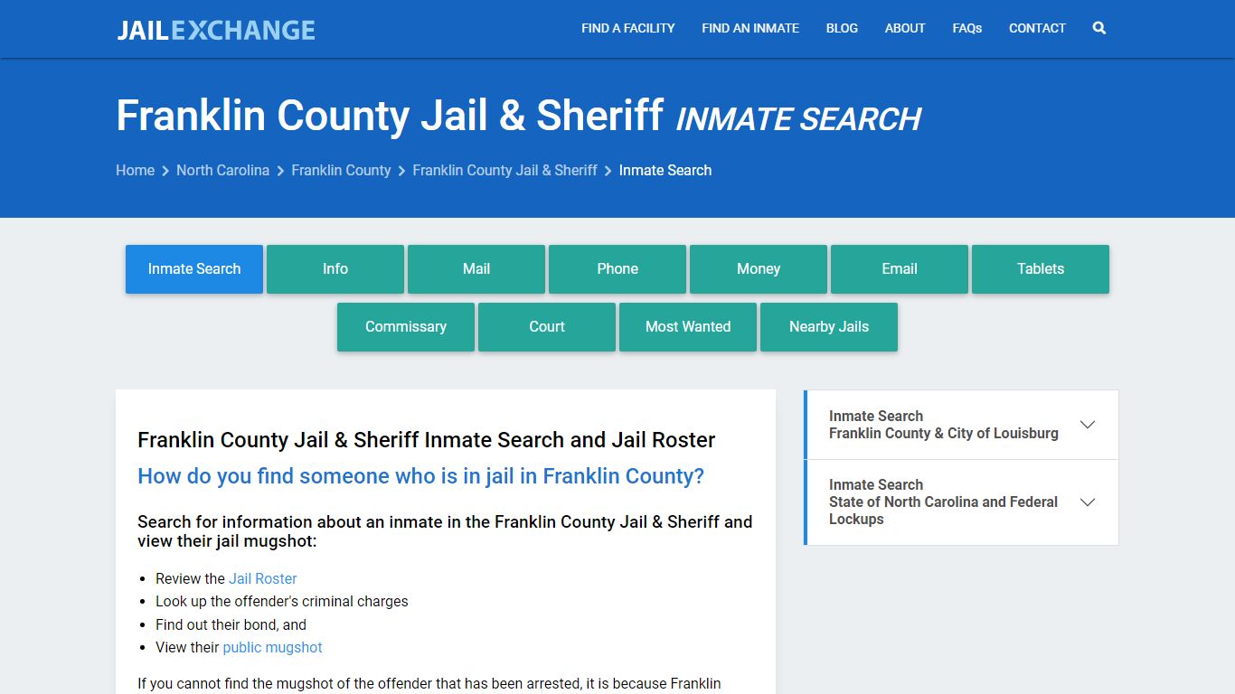 Franklin County Jail & Sheriff Inmate Search - Jail Exchange